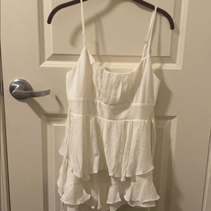 AMERICAN THREADS WHITE RUFFLE ROMPER SIZE SMALL